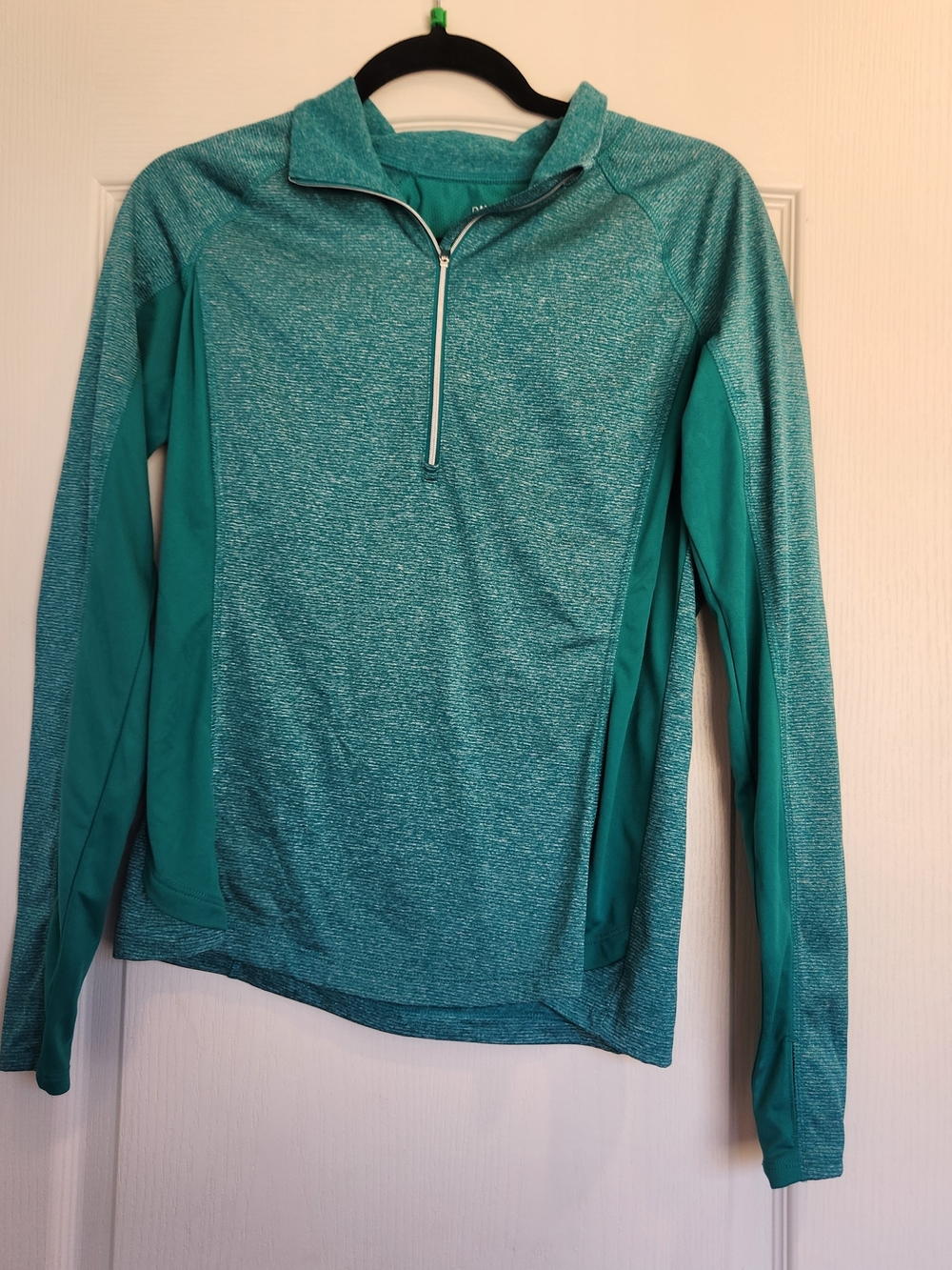Danskin Now Teal Green Long Sleeve Half-Zip Top M Euc